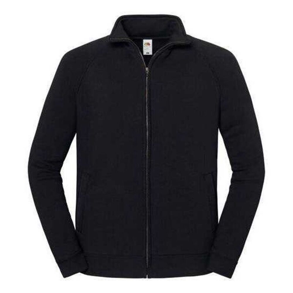 Fruit of the Loom Mens Iconic Classic Sweat Jacket / Black